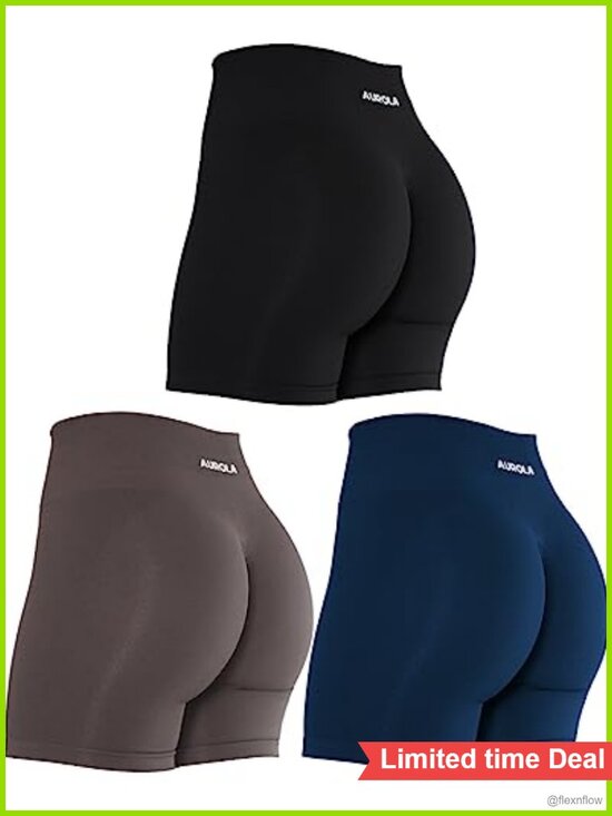 Pants - Seamless Scrunch Workout Shorts for Women High Waist Biker Gym Yoga Running